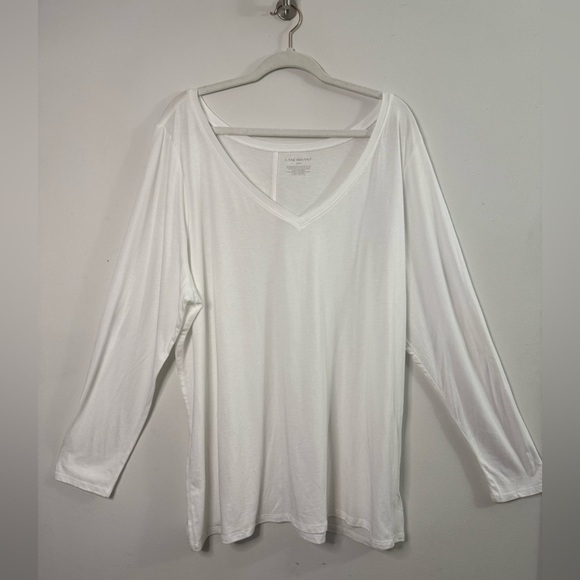 Lane Bryant Tops - Lane Bryant White V-Neck Long Sleeve Shirt Size 22/24